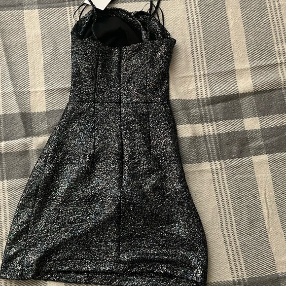 Zara Black Glittery Cutout Dress. Size: XS New With Tags Never Worn - Picture 3 of 5